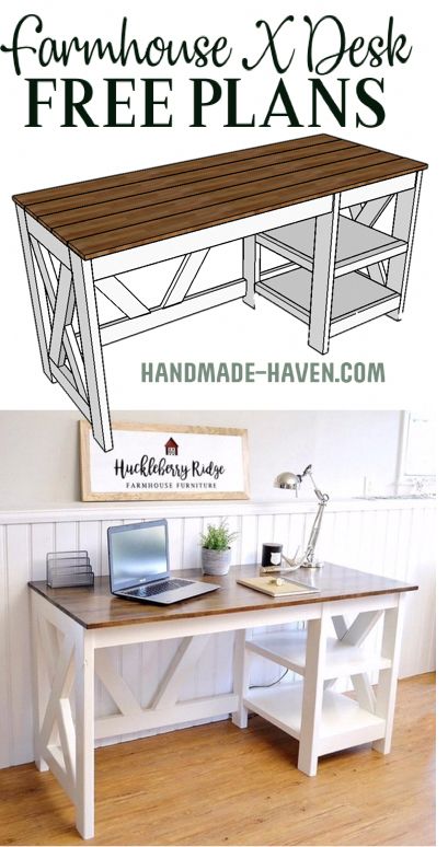 Farmhouse Furniture Diy, Diy Farmhouse Desk, Diy Desk Plans, Farmhouse Desk, Desk Diy, Farmhouse Office, Storage Desk, Desk Plans, Espresso Brown