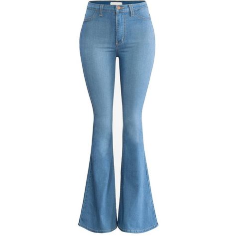 URBAN K Women's Classic High Waist FLARE SKINNY Denim Jeans Bell... ($30) ❤ liked on Polyvore featuring jeans, high-waisted bell bottom jeans, high rise flare jeans, bell bottom jeans, flare jeans and high-rise flared jeans Charleston Jeans, Charleston Pants, Oxford Jeans, High Waisted Bell Bottom Jeans, Plus Size Goth Clothes, High Waisted Bell Bottoms, Blue Flare Jeans, Very Short Dress, Boho Jeans