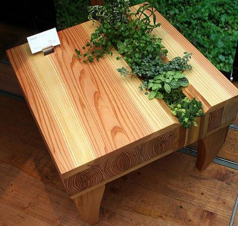 Planter Designs, Wooden Pallet Crafts, Home Decor Catalogs, Mini Gardens, Homemade Tables, Plants Growing, Low Coffee Table, Lounge Style, Planter Table