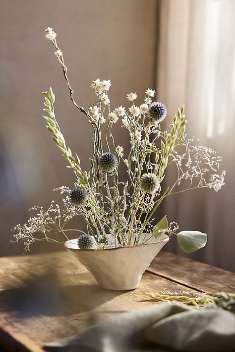 Dried Flowers + Preserved Bunches | Terrain Boxwood Garland, Winter Floral Arrangements, Dried Flowers Wedding, Faux Hydrangea, Hydrangea Bouquet, Fall Floral Arrangements, Dried Bouquet, Dry Plants, Flower Spray