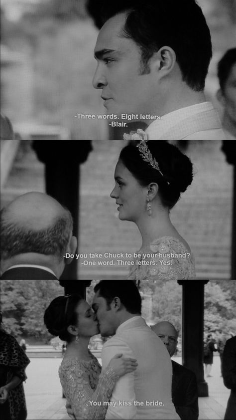 Chuck And Blair Wedding, Blair And Chuck Quotes, Chuck X Blair, Blair E Chuck, Blair And Chuck Aesthetic, Blair Y Chuck, Gossip Girl Blair And Chuck, Chuck And Blair Aesthetic, Chuck And Blair Quotes