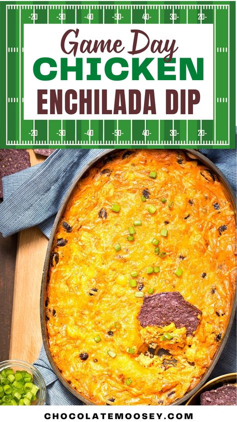 This Game Day Chicken Enchilada Dip is the ultimate crowd-pleaser. Tender chicken, creamy cheese, and zesty enchilada sauce meld together in a rich, savory blend. Baked until bubbly and golden, it’s topped with green onions for a fresh kick. Perfect for game day or any gathering, this dip is guaranteed to be a hit. Fall Dips Savory, Chicken Enchilada Dip Crock Pot, Chicken Enchilada Dip With Cream Cheese, Mexican Chicken Dip, Game Day Chicken, Enchiladas Crockpot, Enchilada Dip, Chicken Enchilada Dip, Black Beans And Corn