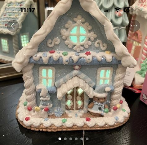 Blue Gingerbread House, Holiday Wood Sign, Gingerbread Ideas, Xmas Art, Gingerbread House Designs, Christmas Ice Skates, Holiday Inflatables, Tiktok Famous, Gingerbread House Decorations