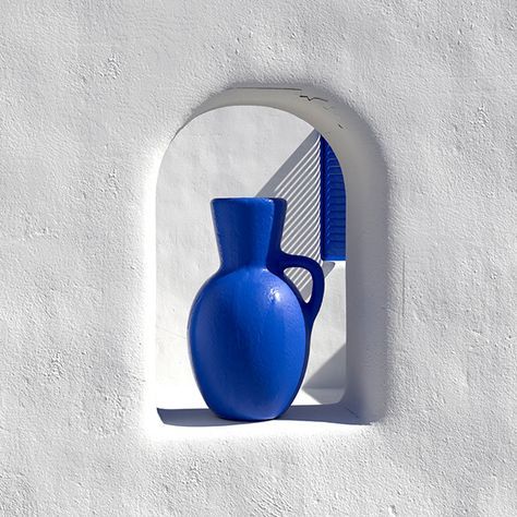 Environment Study, Santorini House, Greek Architecture, Greek Blue, Greek House, Coffee Drawing, Blue White Decor, Blue Inspiration, Beautiful Illustration