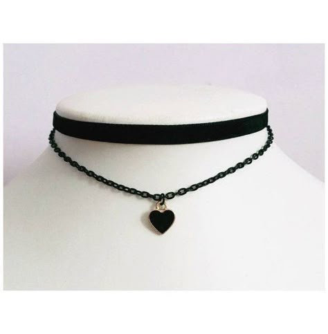 Grunge Chokers, Kalung Choker, Gothic Choker Necklace, Collar Ideas, Necklaces Heart, Heart Chain Necklace, Gothic Choker, Necklaces Choker, Velvet Choker Necklaces