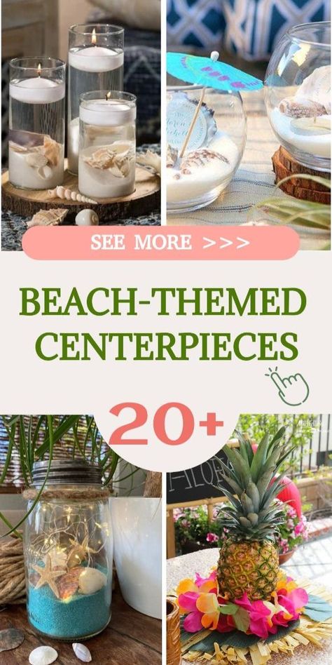 Beach Wedding Centerpieces Diy, Bucket Centerpiece, Beach Centerpieces, Driftwood Centerpiece, Diy Beach Wedding, Fruit Centerpieces, Small Terrarium, Table Centerpieces Diy, Diy Beach Decor