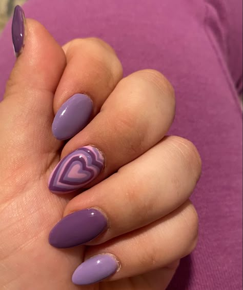 Purple Hearts Nails, Purple Heart Cut Amethyst Birthstone Ring, Purple Nails With Hearts, Purple Heart Nail Art, Purple Heart Cut Gemstone Ring, Purple Valentines Day Nails, Purple Heart Nails, Purple Heart-shaped Amethyst Promise Ring, Purple Amethyst Heart-cut Birthstone Ring