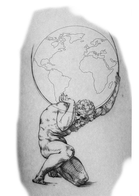 Hercules Holding Earth Tattoo, Man Holding Earth Tattoo, Man Holding World Tattoo, Globe Drawing, Tarot Cards Art Illustration, Atlas Tattoo, Viking Tattoo Sleeve, Earth Tattoo, Cross Tattoo For Men