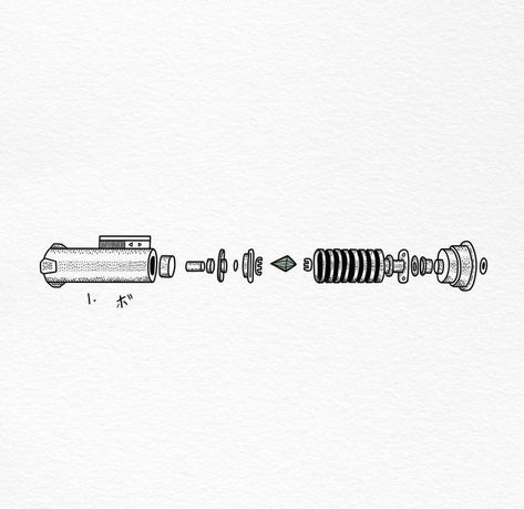 Rebels Star Wars Tattoo, Obi Wan Kenobi Lightsaber Tattoo, Star Wars Tattoo Obi Wan, Star Wars Spine Tattoo, Lightsaber Hilt Tattoo, Star Wars Simple Tattoo, Obi Wan Lightsaber Tattoo, Starwars Tattoo Ideas, Starwars Tattoo Minimalist