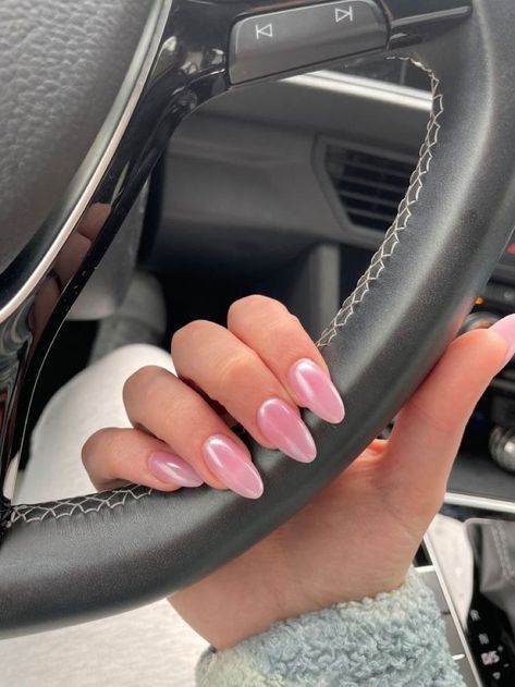 Grad Photo Nails, Pink Chrome Coffin Nails, Pink Chrome Coffin, Simple Graduation Nails, Chrome Coffin Nails, Baby Pink Chrome Nails, Baby Pink Chrome, Chrome Coffin, Photo Nails