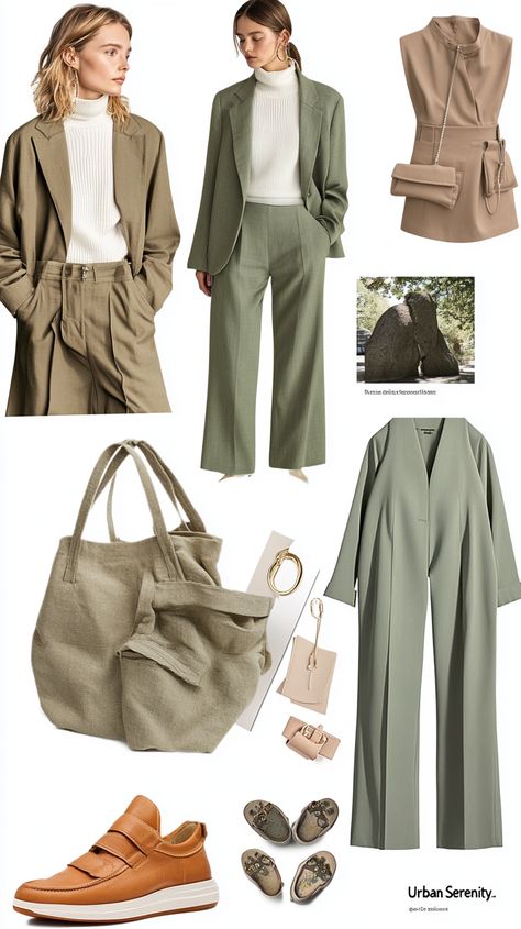 Discover the essence of "Urban Serenity" with this mood board showcasing contemporary outfits in soft, earthy tones. From oversized blazers to minimalist accessories, experience effortless chic! 🌿✨ #UrbanSerenity #ChicFashion #MoodBoard #midjourney Earthy Tones Outfit, Earthy Tone Outfits, Makeup Transformation Tutorial, Oversized Blazers, Moodboard Ideas, Style Moodboard, Minimalist Accessories, Makeup Transformation, Urban Setting