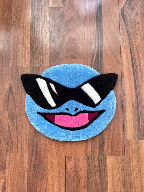 Simple Rug Tufting Design, Crazy Rugs, Needle Illustration, Pokemon Rug, Cartoon Rugs, Rugs Room, Squirtle Squad, Kaws Painting, Tufting Rugs