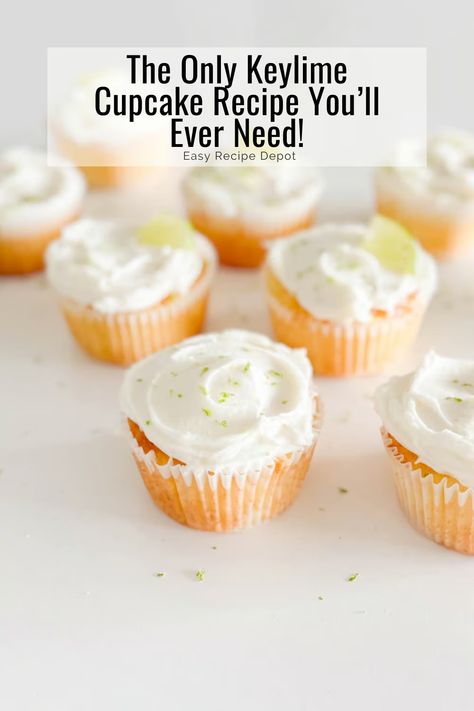 When life gives you boxed cake mix, make key lime cupcakes! Easy to bake, refreshing to taste, and a dollop of homemade buttercream on top - perfection in every bite! Lime Cupcake Recipe, Key Lime Cupcake, Key Lime Cake Recipe, Lime Cake Recipe, Key Lime Cupcakes, Key Lime Desserts, Box Cake Recipes, Key Lime Cake, Homemade Buttercream