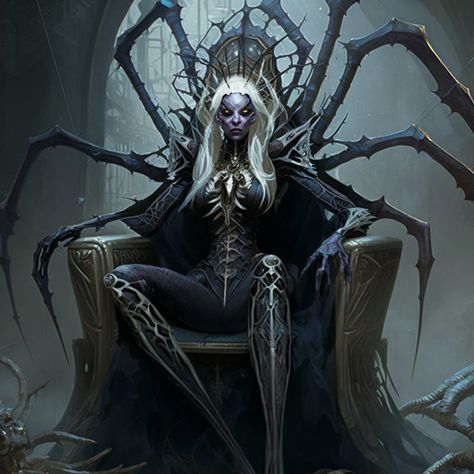 Lolth Spider Queen, Spider Demon, Spider Queen, Dnd Ideas, Fantasy Stuff, Dark Love, Window Ideas, Faux Stained Glass, Spiders