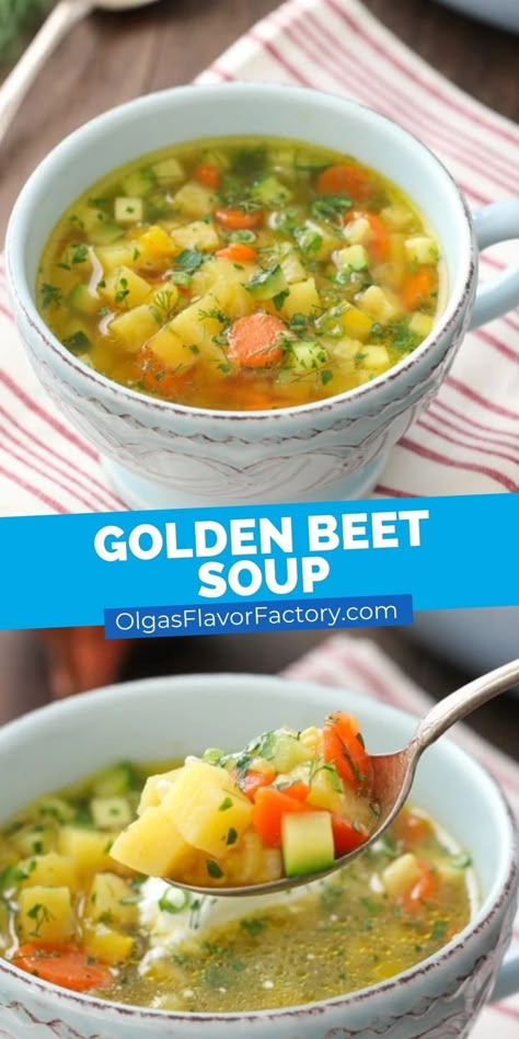 Yellow Beet Soup, Golden Beet Soup, Golden Beet Recipes, Been Soup, Golden Beets Recipe, Beets Recipes, Beet Soup Recipes, Meatless Soups, Gf Soups