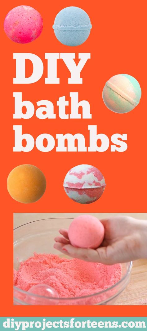 DIY Bath Bombs Recipe and Tutorial - Fun DYI Beauty and Bath Gift - Cool DIY Projects and Crafts for Teens Diy Lush, Beautiful Energy, Crafts For Teens To Make, Bath Bomb Recipes, Sell Diy, Diy Simple, Energy Projects, Cadeau Diy, Homemade Bath Products