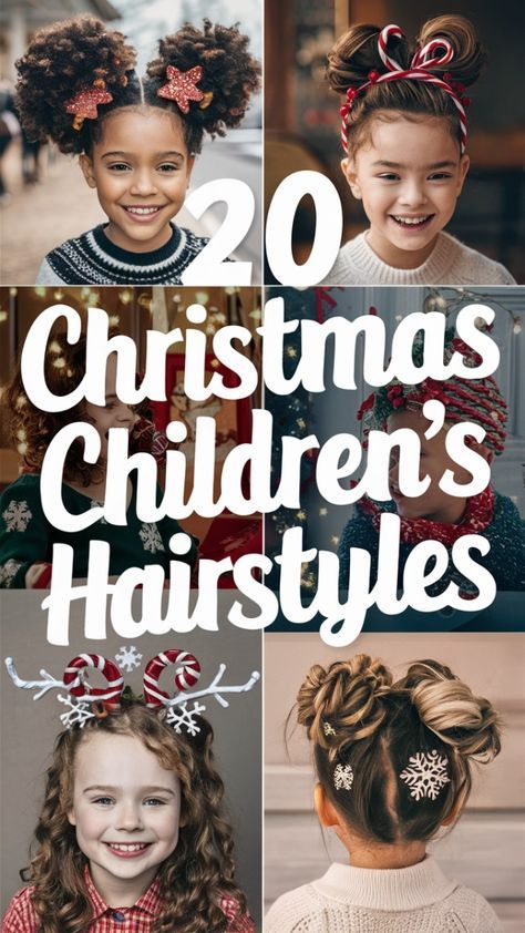 Girls Christmas Hair Ideas, Christmas Hair Styles For Kids, Cute Hairstyles For Girls Kids, Party Hairstyles For Kids, Holiday Hairstyles For Kids, Hair Ribbon Hairstyles, Kids Christmas Hairstyles, Diy Hair Elastics, Hairstyle Ribbon