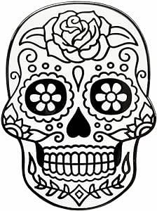 Day of the Dead Sugar Skull Enamel Lapel Pin (White) Sugar Skull Crafts, Sugar Skull Drawing, Skull Template, Holiday Boards, Sugar Scull, Skull Coloring, Aztec Artwork, Skull Coloring Pages, Skull Crafts