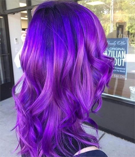 Playing With Purple: Image Gallery of Gorgeous Purple Hair Color - Hair Color - Modern Salon Bright Purple Hair, Purple Waves, Purple Hair Color, Light Purple Hair, Creative Hair Color, Violet Hair, Neon Hair, Beautiful Hair Color, Hair Color Purple