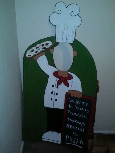 Chef Party Ideas, Cadre Photo Booth, Pizza Party Decorations, Kids Pizza Party, Pizza Party Birthday, Pizza Birthday, Kids Pizza, Cartoon Chef, Cooking Party