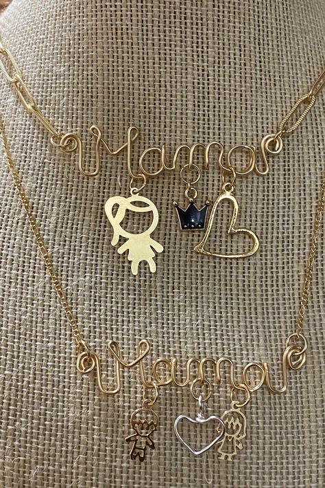 Diy Personalized Jewelry, Wire Name Necklace, Diy Wire Jewelry Rings, Relationship Bracelets, Wire Jewelry Patterns, Wire Name, Customized Necklace, Wire Jewelry Rings, Happy Stickers