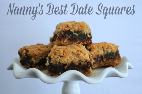 best date squares Date Squares Recipe, The Best Date Squares, Date Bars Recipe Squares, Recipe For Date Squares, Oatmeal Squares, Dessert Squares, Date Squares, Boxed Mac And Cheese, Lord Byron