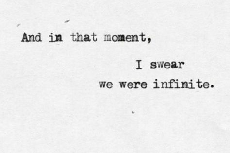 The Perks of Being a Wallflower | let the wolf howl I Swear We Were Infinite, Perks Of Being A Wallflower Quotes, We Were Infinite, Wallflower Quotes, Perks Of Being A Wallflower, Senior Quotes, Typewriter, Pretty Words, Movie Quotes