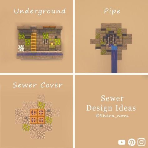 Minecraft Sewer, Small Youtuber, Minecraft Building Guide, Minecraft Idea, Minecraft Steampunk, Minecraft Decoration, Minecraft Structures, Minecraft Interior Design, Bangunan Minecraft