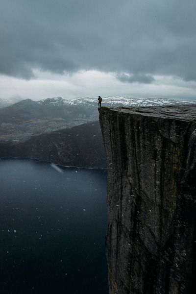 A Lone, On The Edge, The Edge, The Ocean, A Man, Lake, Water