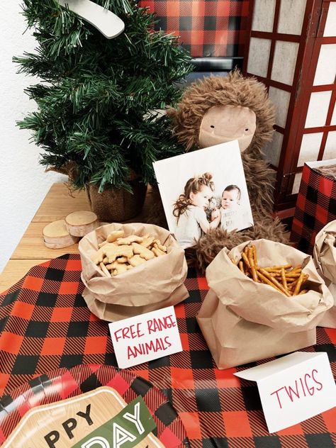 How to throw a lumberjack birthday party – Graceful Mommy Flannel One Year Birthday, Lumbar Jack Birthday Party, Lumberjack One Year Birthday, Flannel Up For Some Fun Birthday, Bigfoot Party Ideas, Lumberjack Theme Party, Lumberjack Party Ideas, Camper Cookies, Bigfoot Party