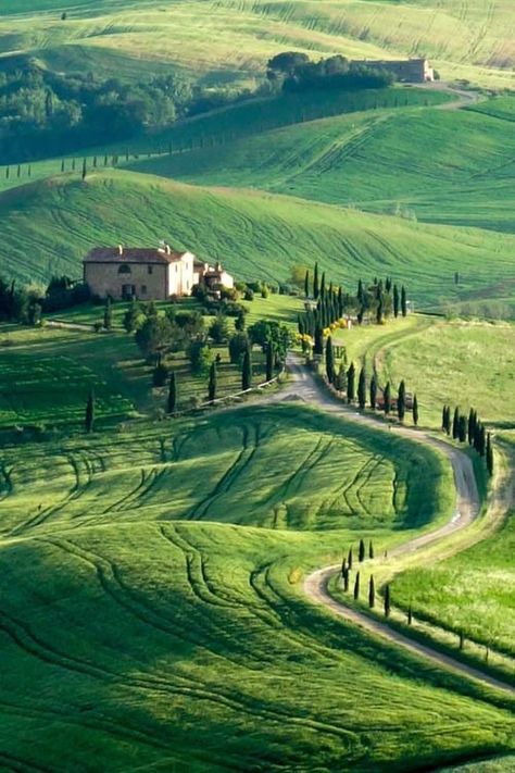 Italy Countryside, Tuscany Landscape, Tuscany Travel, Toscana Italia, Italy Landscape, Green Hills, Tuscany Italy, Rolling Hills, Beautiful Places In The World