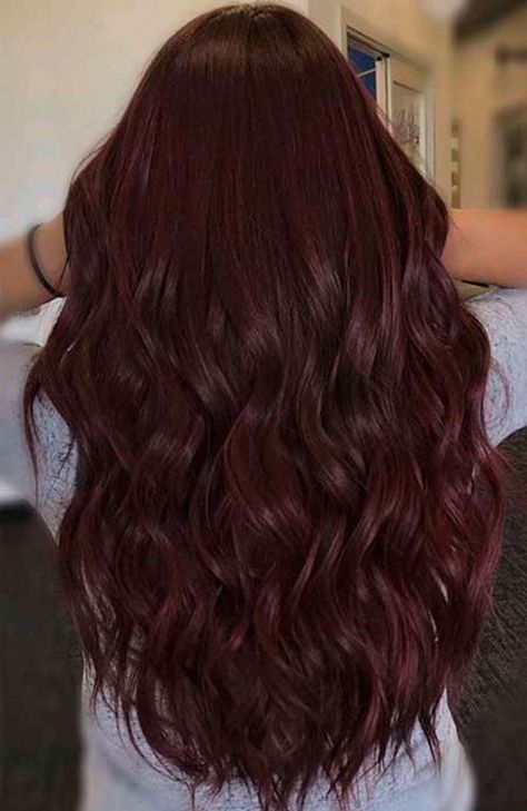 Burgundy Hair Color Ideas, Pelo Color Borgoña, Pelo Color Vino, Burgundy Hair Color, Hair Burgundy, Rambut Brunette, Pink Ombre Hair, Brown Hair Shades, Wine Hair