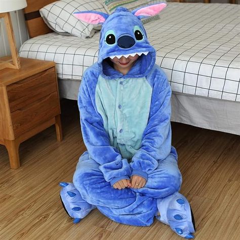 Stitch Pajamas, Animal Onesie, Animal Pajamas, Pink Stitch, Couple Pajamas, Animal Costumes, Anime Cosplay Costumes, Cute Stitch, Jumpsuit Men