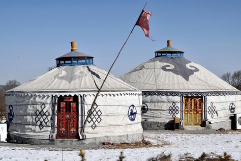 Mongolian Flag, Mongolian Tent, Mongolian Ger, Nature Architecture, Dome Tent, Inner Mongolia, China Travel, Yurt, Four Corners