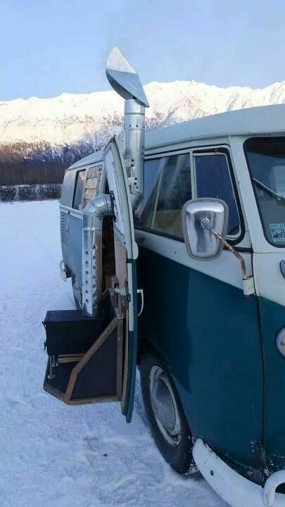 Woodstove in the bus Van Wood Stove, Wood Stove Camper Van, Campervan Wood Stove, Tiny Wood Stove Camper, Chevy Conversion Van, Camper Stove, In The Bus, Mini Stove, Peugeot Boxer Van Conversion