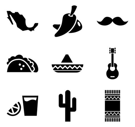 Mexico Symbols, Mexico Country Outline Tattoo, Mexico Icon, Mayan Logo, Mexico Clipart, Mayan Glyphs, Aztec Symbols, Mayan Symbols, Mexican Traditions