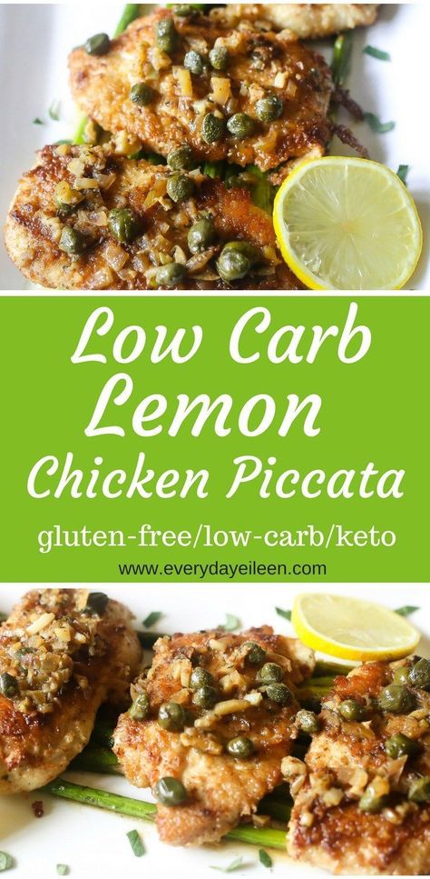 Using Almond Flour, Low Carb Dinner Chicken, Lemon Chicken Piccata, Capers Chicken, Chicken And Butternut Squash, Resep Diet, White Wine Sauce, Carb Foods, Homemade Marinara