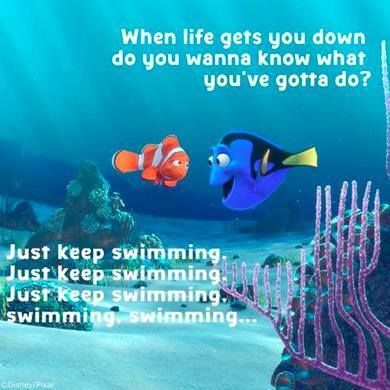 Dory Quotes, Finding Nemo Quotes, Nemo Quotes, Dory Just Keep Swimming, Continue A Nadar, Just Keep Swimming, Swimming Quotes, Keep Swimming, Quotes Disney