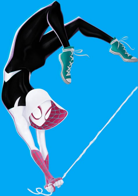 Spider Gwen Dynamic Poses, Gwen Stacy Swinging, Gwen Stacy Atsv Reference, Gwen Stacy Pose Reference, Spider Gwen Poses Reference, Gwen Stacy Poses, Spider Gwen Drawing Reference, Gwen Stacy Full Body Pic, Spiderverse Poses