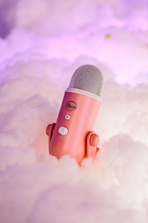 Podcast Mic Aesthetic, Pink Podcast Aesthetic, Pink Microphone Aesthetic, Microphone Aesthetic, Podcast Photoshoot, Podcast Microphone, Ipad Icons, Pink Glitter Wallpaper, Book Edits