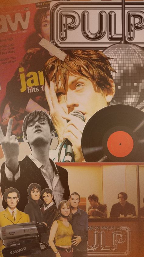 Pulp Band Aesthetic, Pulp Band Wallpaper, Pulp Band Poster, Britpop Wallpaper, Pulp Band, Music Scrapbook, Brit Pop, Jarvis Cocker, 90s Indie