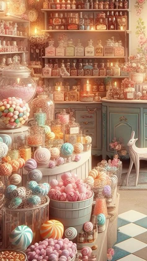 🕵🏻‍♀️ @ColleSemplice 📌 October 19, 2024 #️⃣ Immortalidee ✳️ YumCrunch Fantasy Candy Shop, Vintage Candy Shop Aesthetic, Candy Store Aesthetic, Candy Shop Aesthetic, Dog Bakery Ideas, Gingerbread Coloring Pages, Christmas Candy Shop, Vintage Candy Shop, Folktale Art