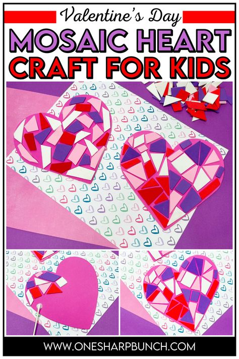 Add this Valentine’s mosaic heart craft to your list of Valentine’s party activities! This Valentine’s Day craft is a great opportunity to enhance fine motor skills as your students glue shapes to their foam hearts. This mosaic heart craft is perfect for your Valentine’s centers during your classroom Valentine’s Day party in preschool, kindergarten, or first grade. Plus, this craft for Valentine’s Day makes a cute Valentine’s bulletin board and Valentine's Day keepsake! Halloween Math Games, Valentine's Day Crafts For Kids, Free Gift Tags, Valentines Art, Classroom Valentine, Diy Valentines Crafts, Heart Crafts, Diy Valentines Gifts, Fine Motor Activities