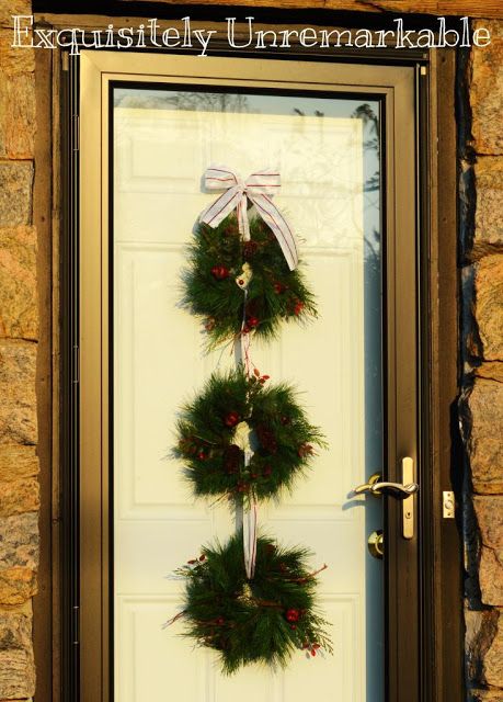 Easy Triple Wreathby Exquisitely Unremarkable Diy Elegant Home Decor, Over The Door Hanger, Wreath Door Hanger, Good Stories, Door Wreaths Diy, Twig Wreath, Home Decor Crafts, Wreath Hanger, Candy Cane Stripes