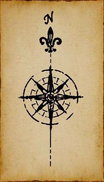 Compass design fleur de lis Sextant Tattoo, Atrapasueños Tattoo, Simple Compass, Compass Tattoo Design, Map Compass, Nautical Compass, Compass Design, Star Wars Tattoo, A Compass