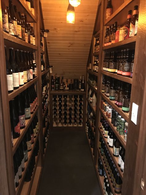 Beer cellar under staircase Walk In Wine Closet, Under Stairs Bourbon Storage, Cellar Under Staircase, Beer Storage Ideas, Cellar Refrigerator, Under The Stairs Pantry, Ideas Under The Stairs, Kitchen Wine Cellar, Wine Cellar Closet