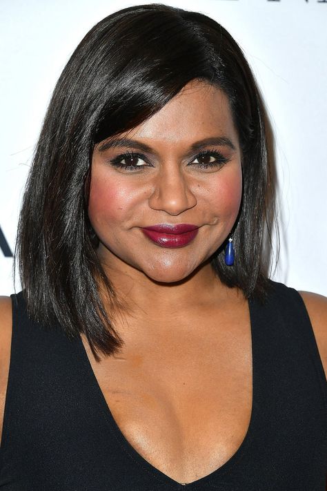 Asymmetrical Lob Angular Bob, Hairstyles Round Face, Short Hairstyles For Round Faces, Strong Jawline, Bottom Heavy, Greasy Hair, Easy Hair Cuts, Short Hair Lengths, Mindy Kaling