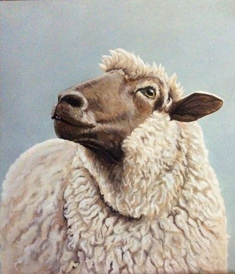 Ginger Blue Creations | Photos to fabric Sheep Paintings On Canvas, Farm Animal Paintings, Sheep Drawing, Regard Animal, Sheep Paintings, Sheep Art, Sheep And Lamb, The Sheep, Watercolor Animals