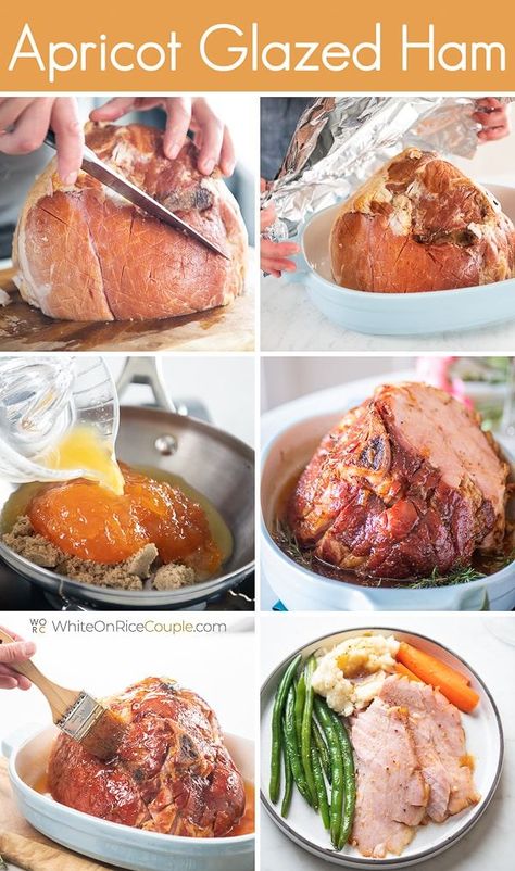 Ham Apricot Glaze Recipe, Apricot Ham Glaze Recipe, Apricot Ham Glaze, Apricot Glazed Ham, Easy Baked Ham, Glazed Baked Ham, Baked Ham Recipe, Honey Ham Glaze Recipe, Honey Baked Ham Recipe