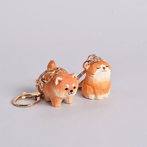 Gifts $15-$25 - ApolloBox Cute Animal Keychains, Swiper No Swiping, Journal Kawaii, Cute Orange Cat, Wood Whittling, Keychains Cute, Animal Keychain, Cat Key, Wooden Keychain